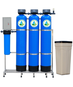 Dàn 3 cột 1000L/h + cốc lọc tinh + Bồn muối